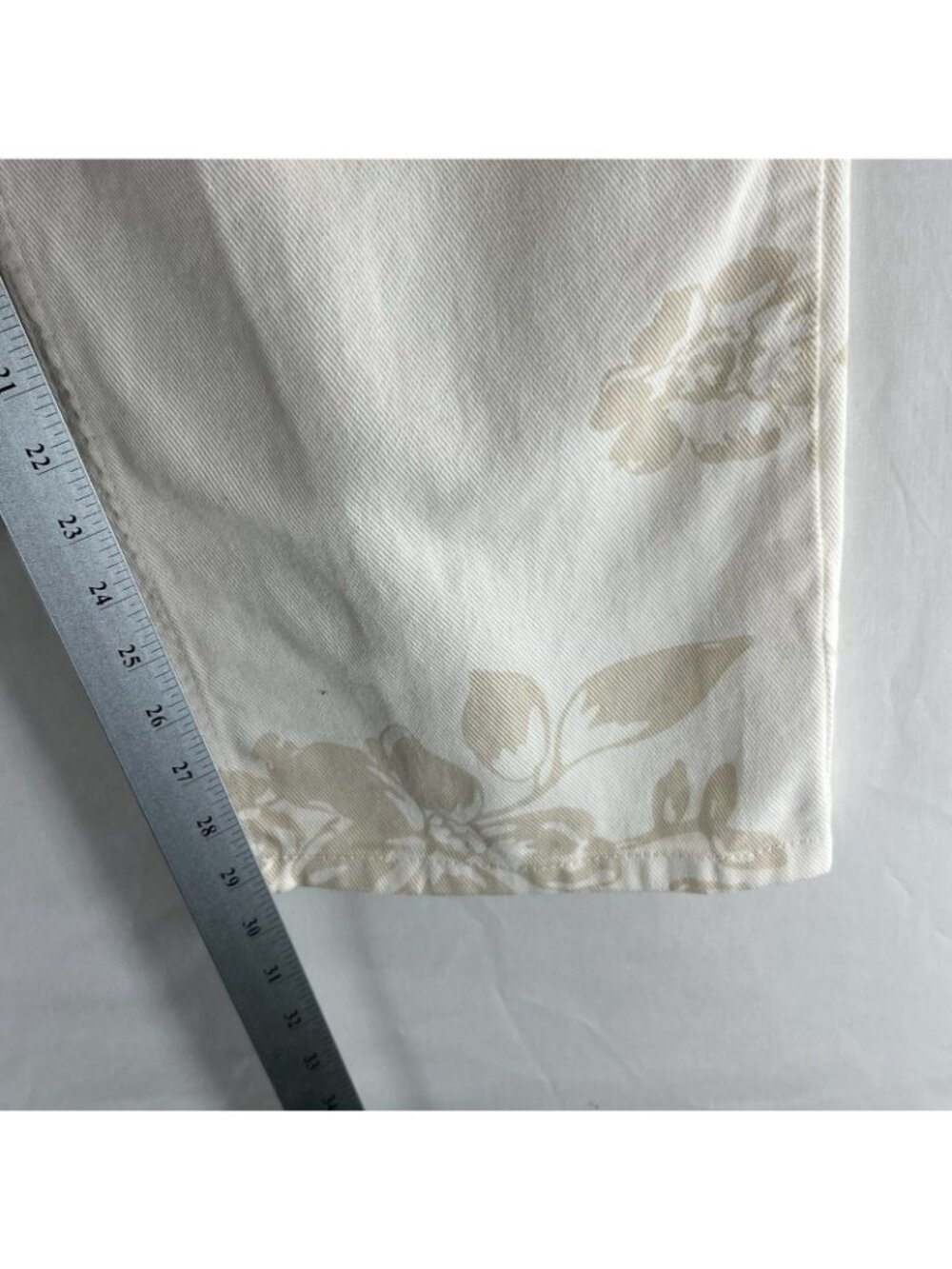 Vans Sirelle Floral High Waisted Mom Jeans Womens 29 Wide Leg Cotton Ecru Cream - Picture 4 of 14